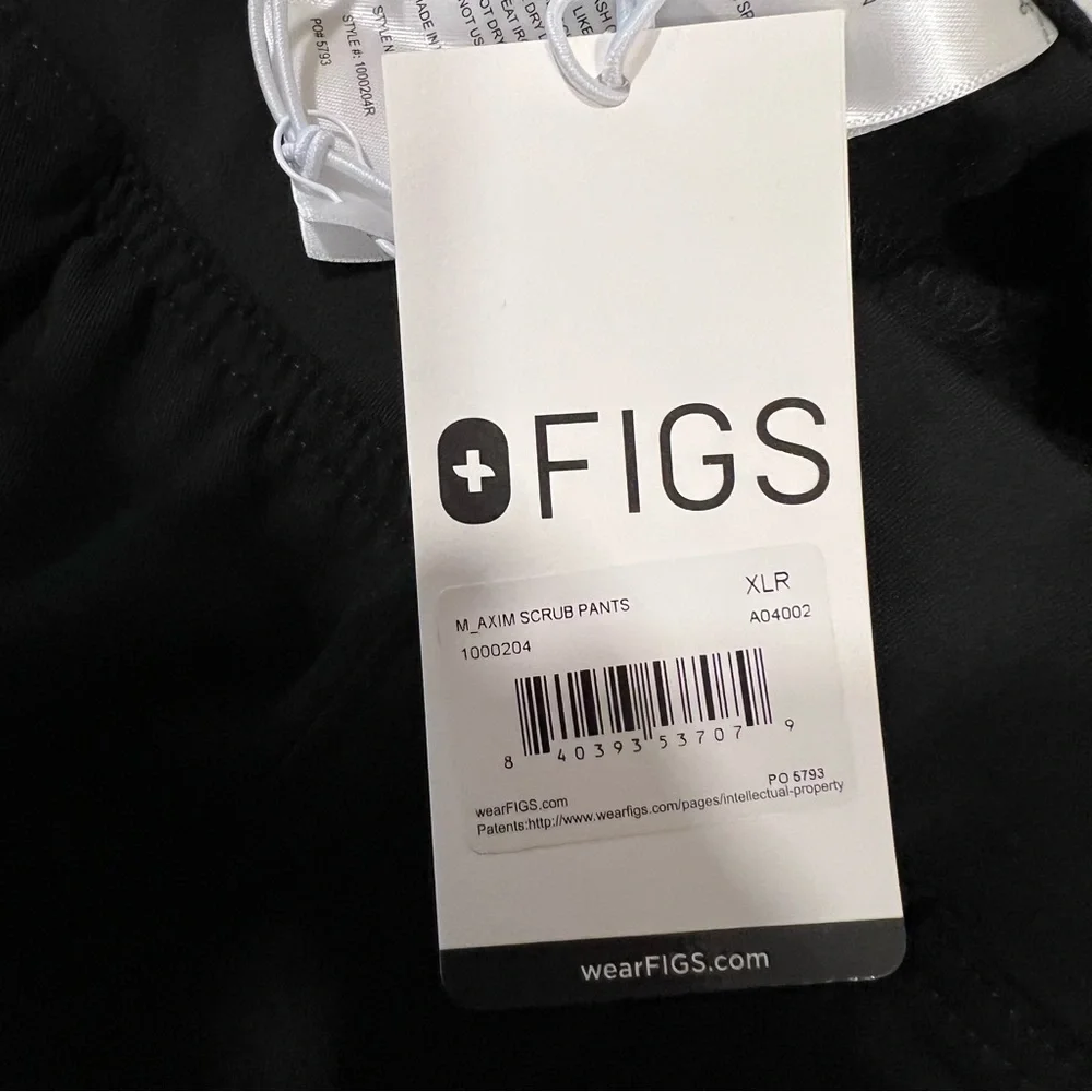 Figs men's axim scrub pants size xl/regular black hospital‎ NWT